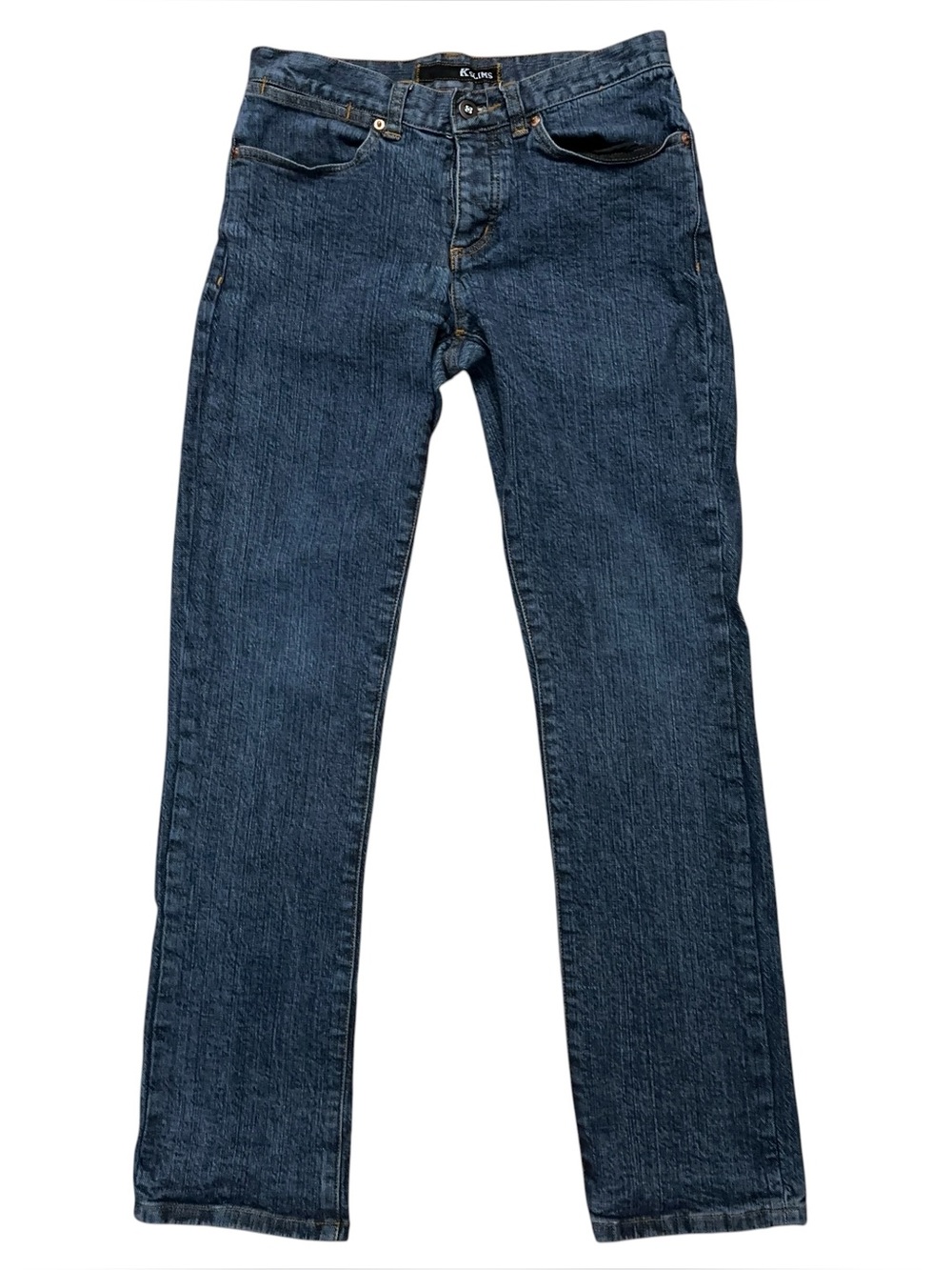 KR3W Kslim Jeans Mens 30 Denim Stretch Button Fly Skateboarding Blue VTG Y2K